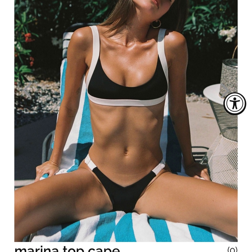 Black and White Bikini top